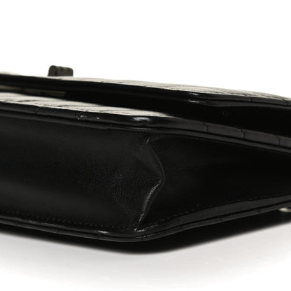 Chanel Aged Calfskin Chevron Quilted Reissue Wallet On Chain WOC So Black 11 of 11