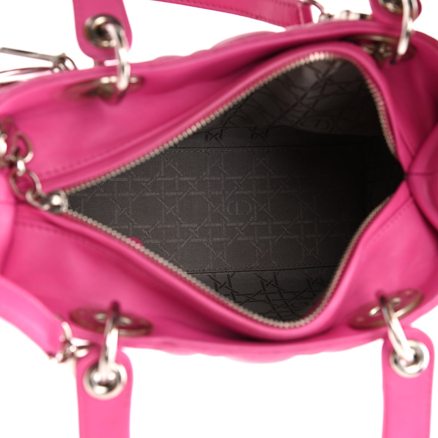 Lambskin Cannage Medium Lady Dior Fuchsia