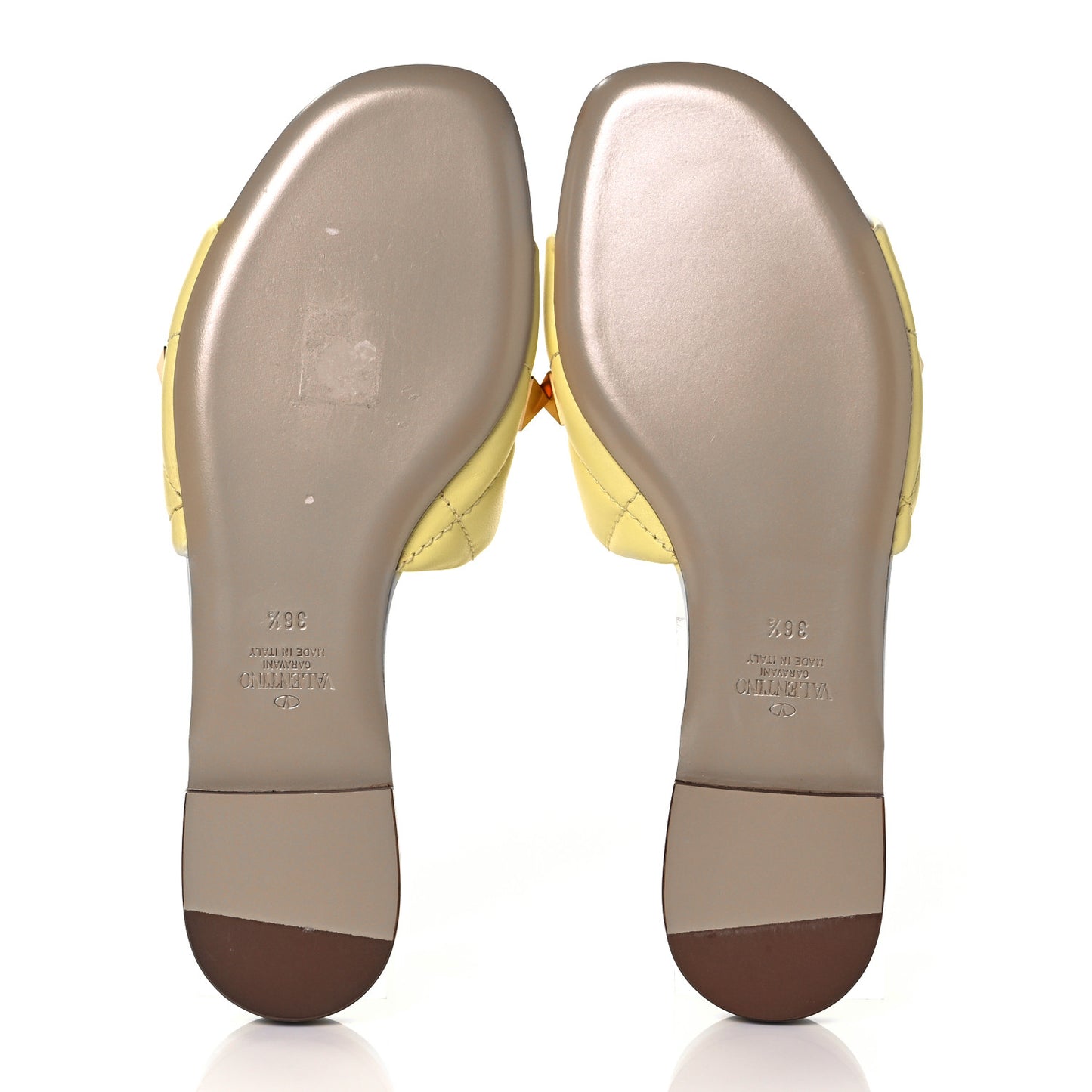 Nappa Roman Stud Flat Slide Sandals 36.5 Lime Sorbet
