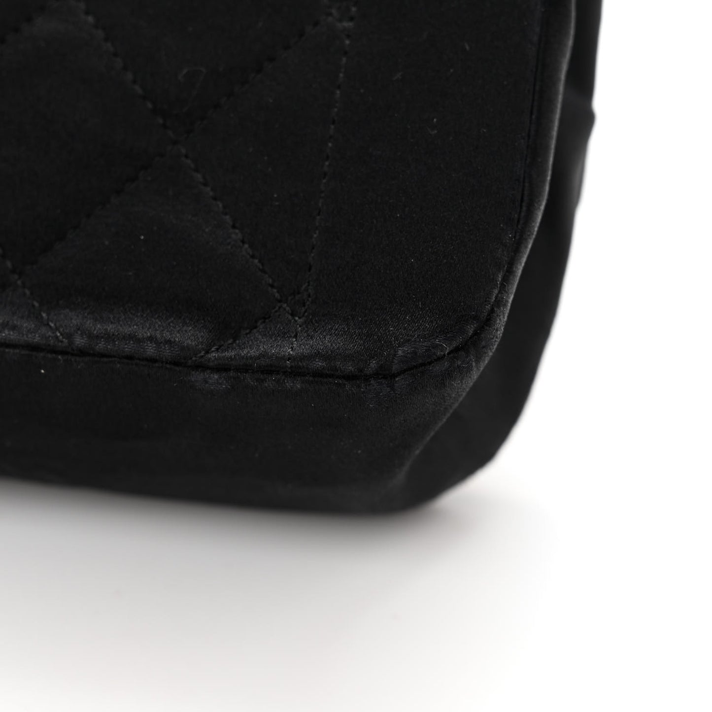 Satin Quilted Small Single Flap Bag Black