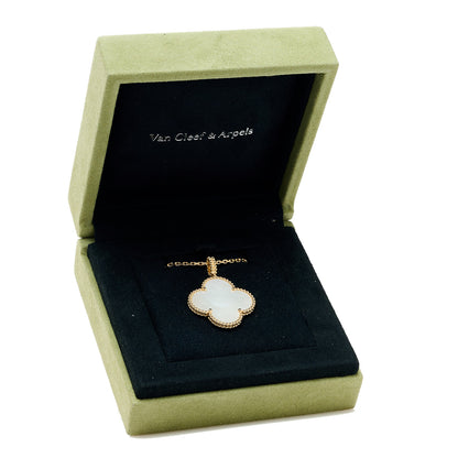 Van Cleef & Arpels 18K Yellow Gold Mother of Pearl Magic Alhambra Long Necklace 7 of 7