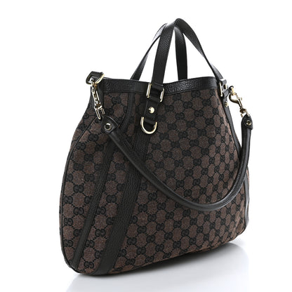 Gucci Monogram Medium Abbey Convertible Tote Dark Brown 3 of 9