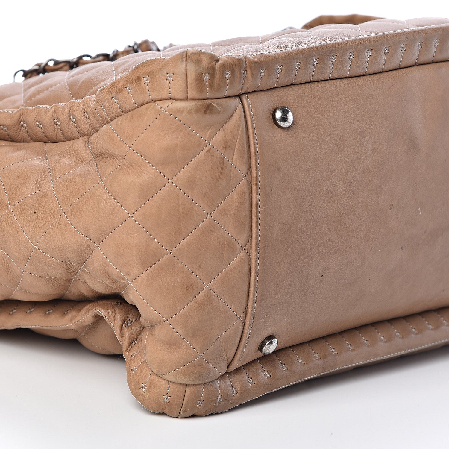 Chanel Calfskin Quilted Istanbul Shoulder Bag Beige 9 of 10