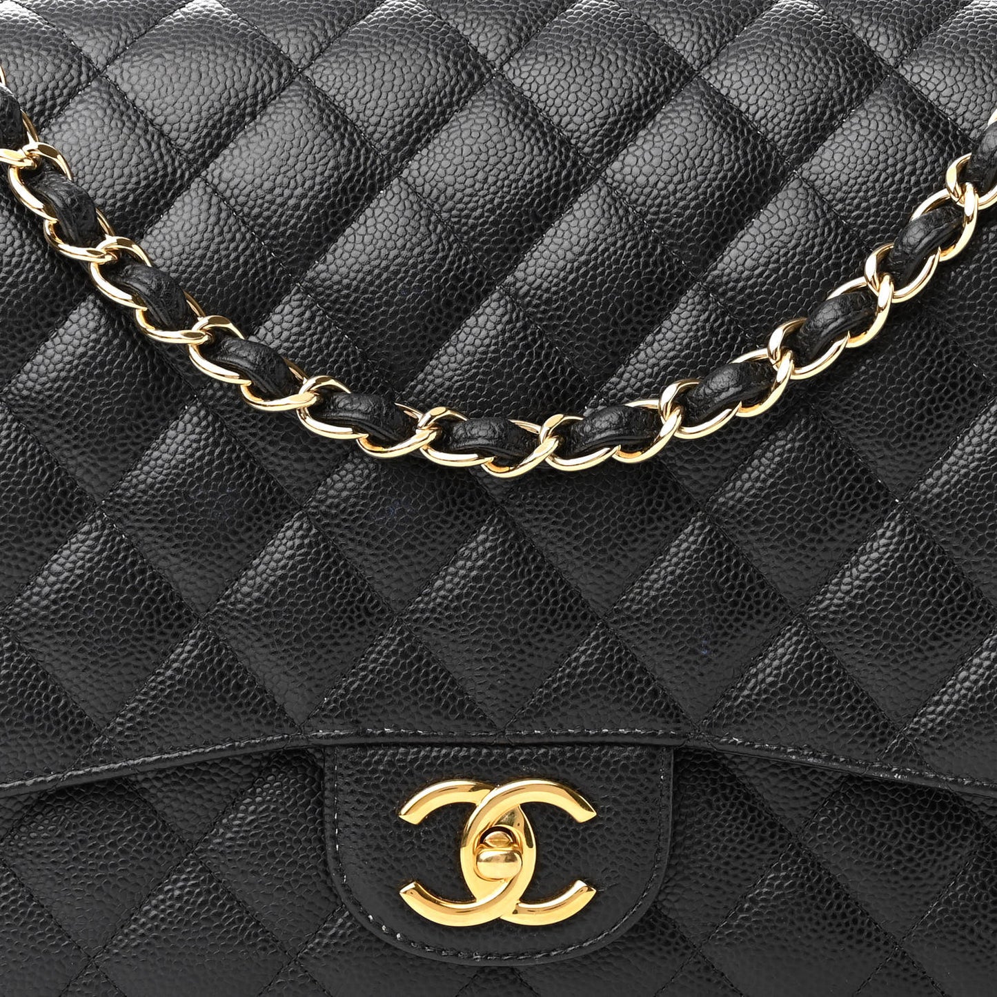 Caviar Quilted Maxi Double Flap Black