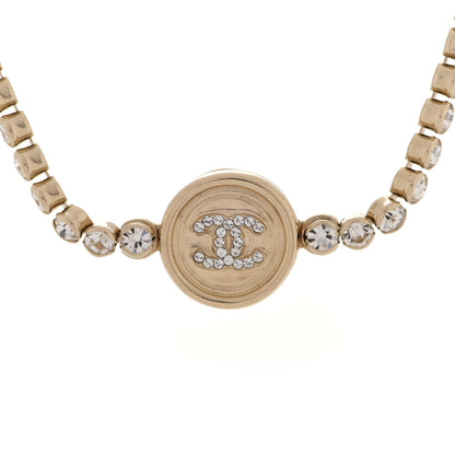 Chanel Crystal CC Chain Short Necklace Gold 4 of 6