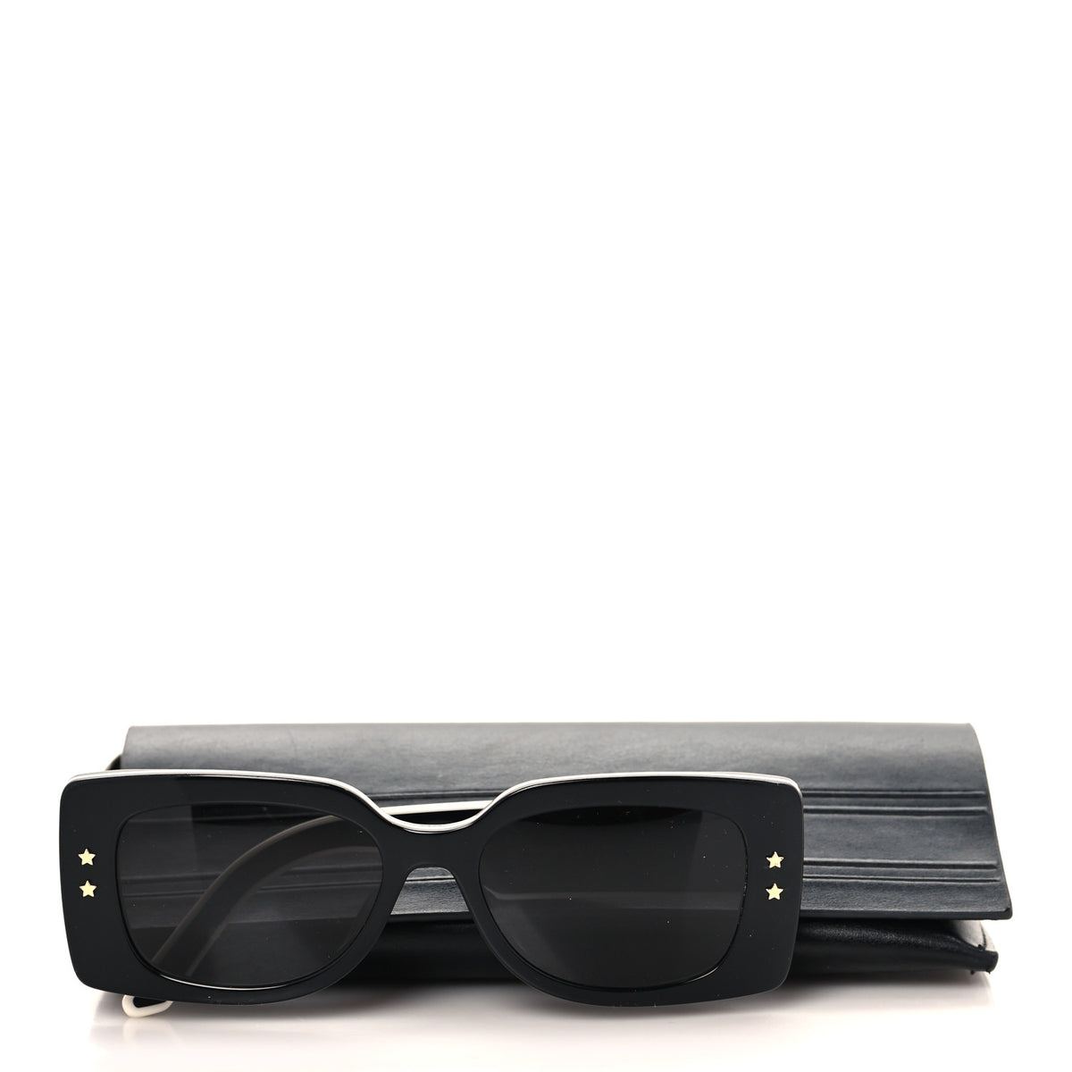 Diorpacific S1U Square Sunglasses Black White