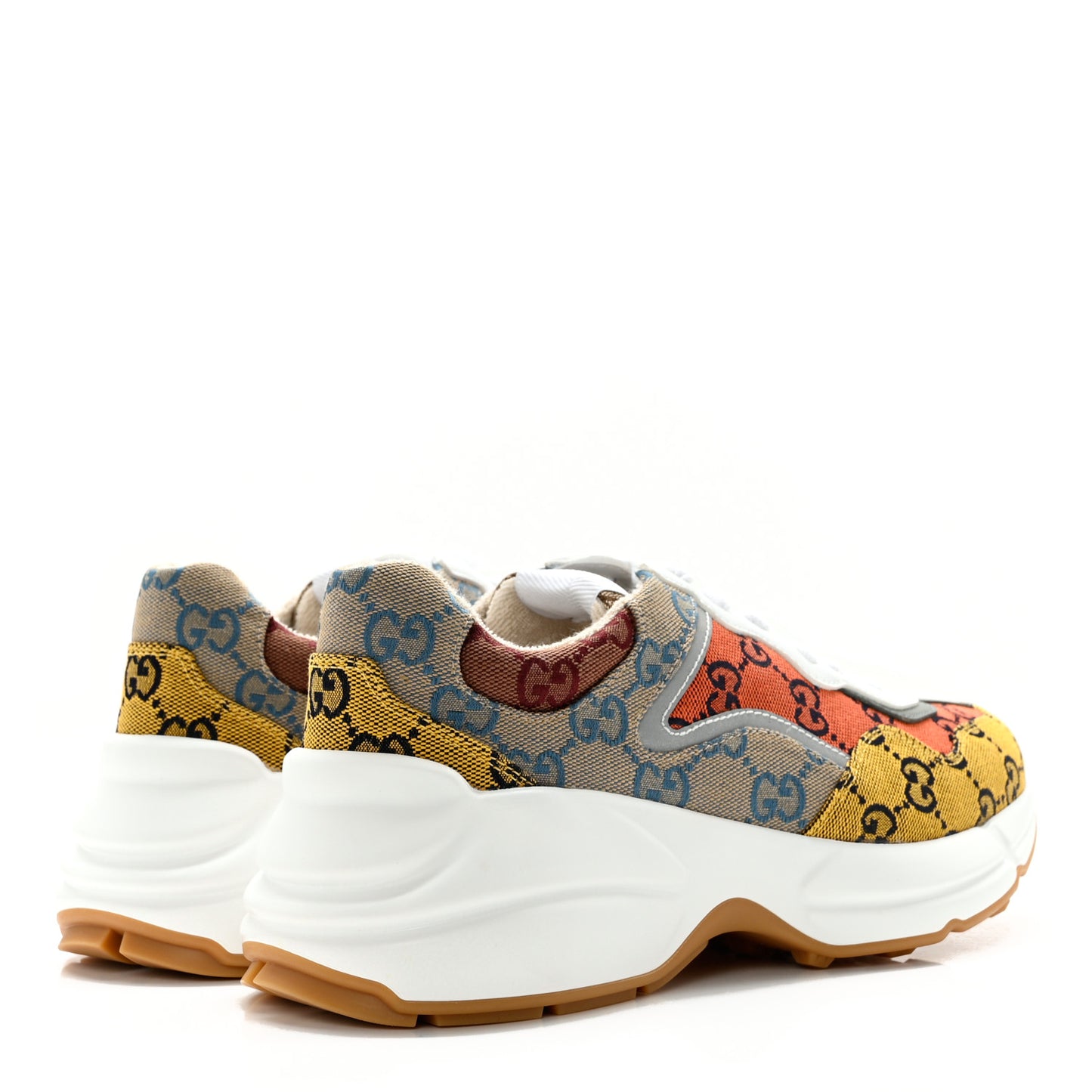 Monogram Multicolor Demetra Womens Rhyton Sneakers 38 Yellow Blue Great White Tabasco