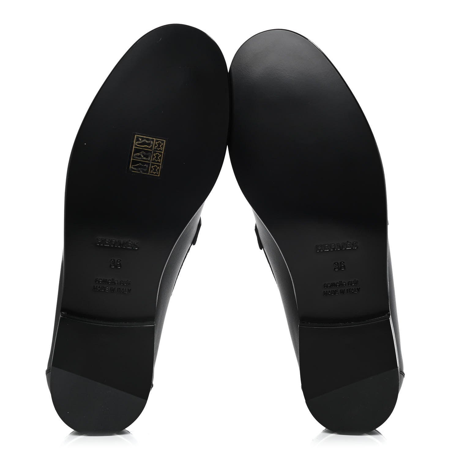 Hermes Calfskin Womens Destin Loafers 36 Black 5 of 10