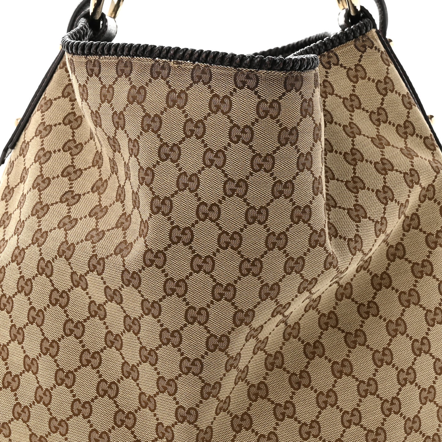 Monogram Large Horsebit Chain Hobo Dark Brown