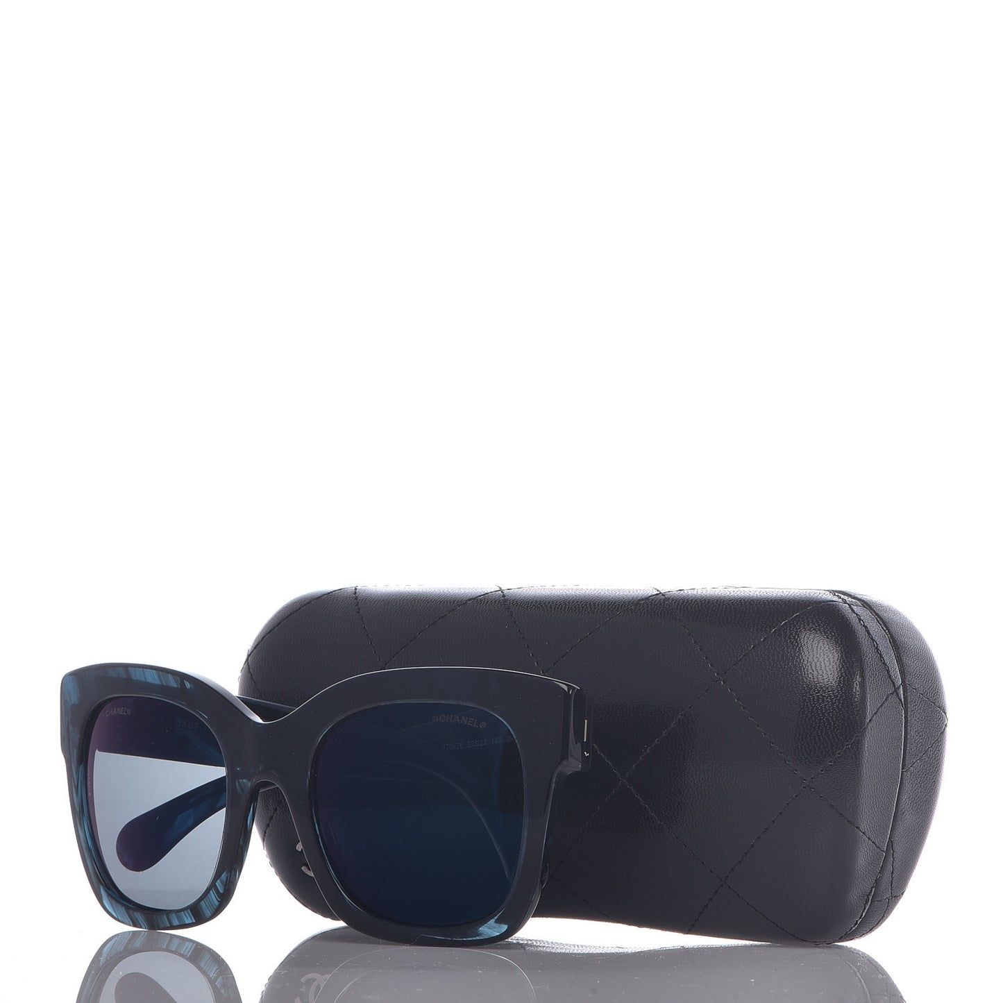Acetate Mirror CC Square Fall Sunglasses 5357 Dark Blue