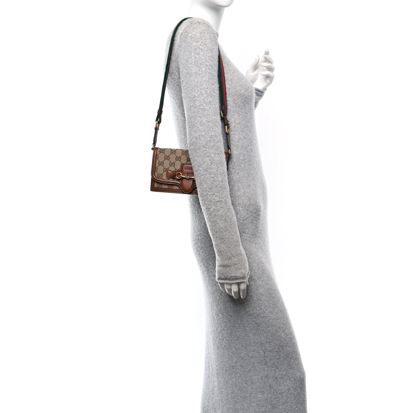 Monogram Lady Web Convertible Wallet Beige Cuir