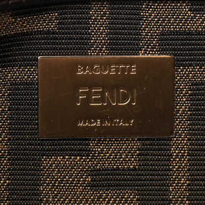 Fendi Fabric Jacquard FF 1974 Medium Baguette Tobacco Moro Black 6 of 10