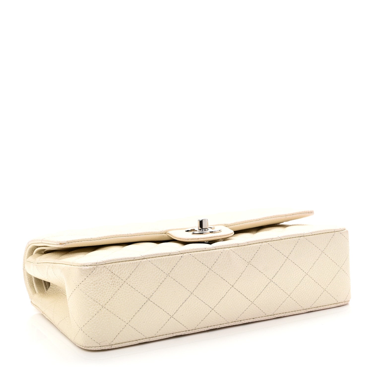 Chanel Iridescent Caviar Quilted Medium Double Flap White 4 of 12