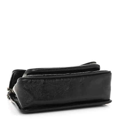 Saint Laurent Crinkled Calfskin Matelasse Monogram Baby Niki Chain Satchel Black 4 of 13