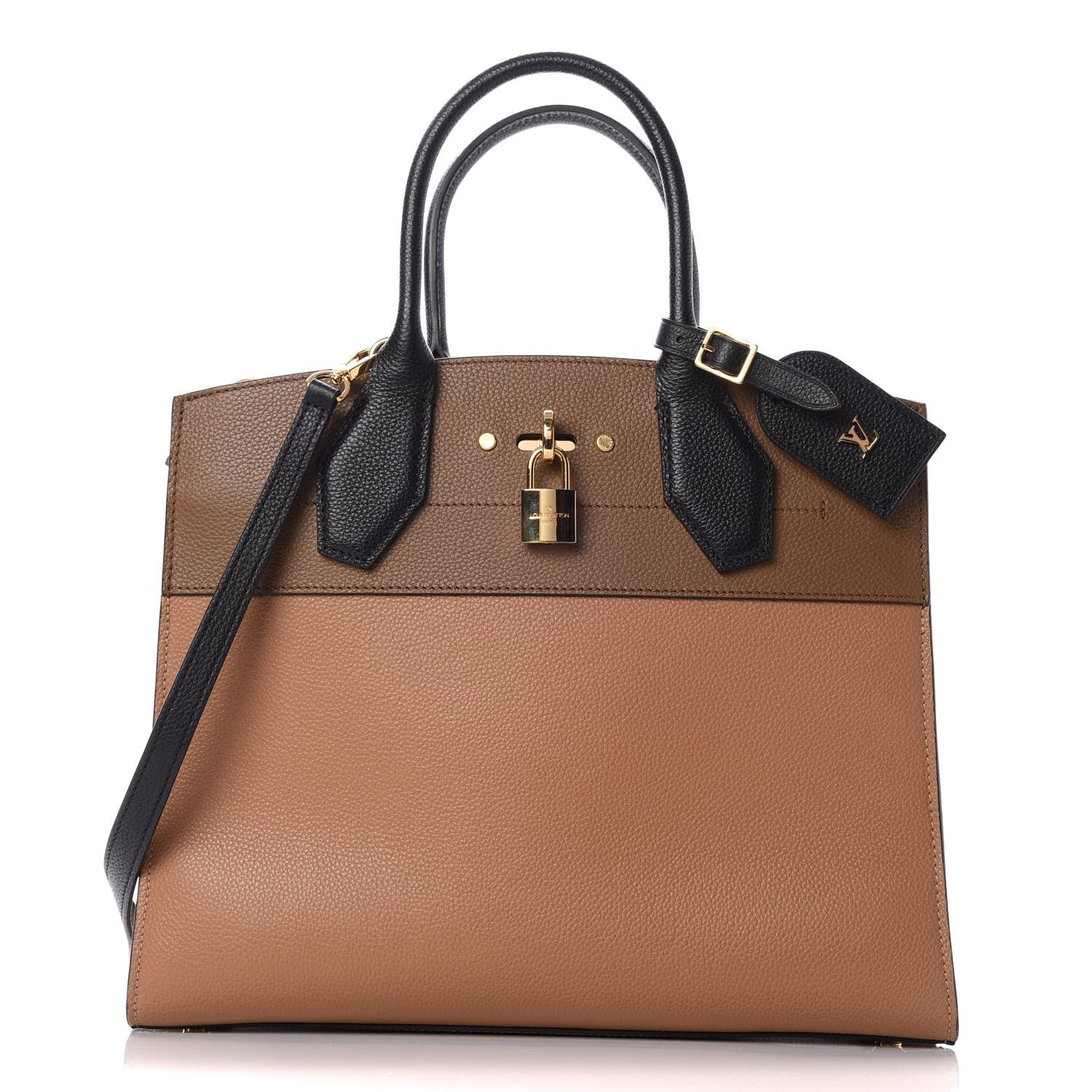 Louis Vuitton Taurillon City Steamer MM Sesame Kombu Black 1 of 6