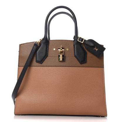Louis Vuitton Taurillon City Steamer MM Sesame Kombu Black 1 of 6