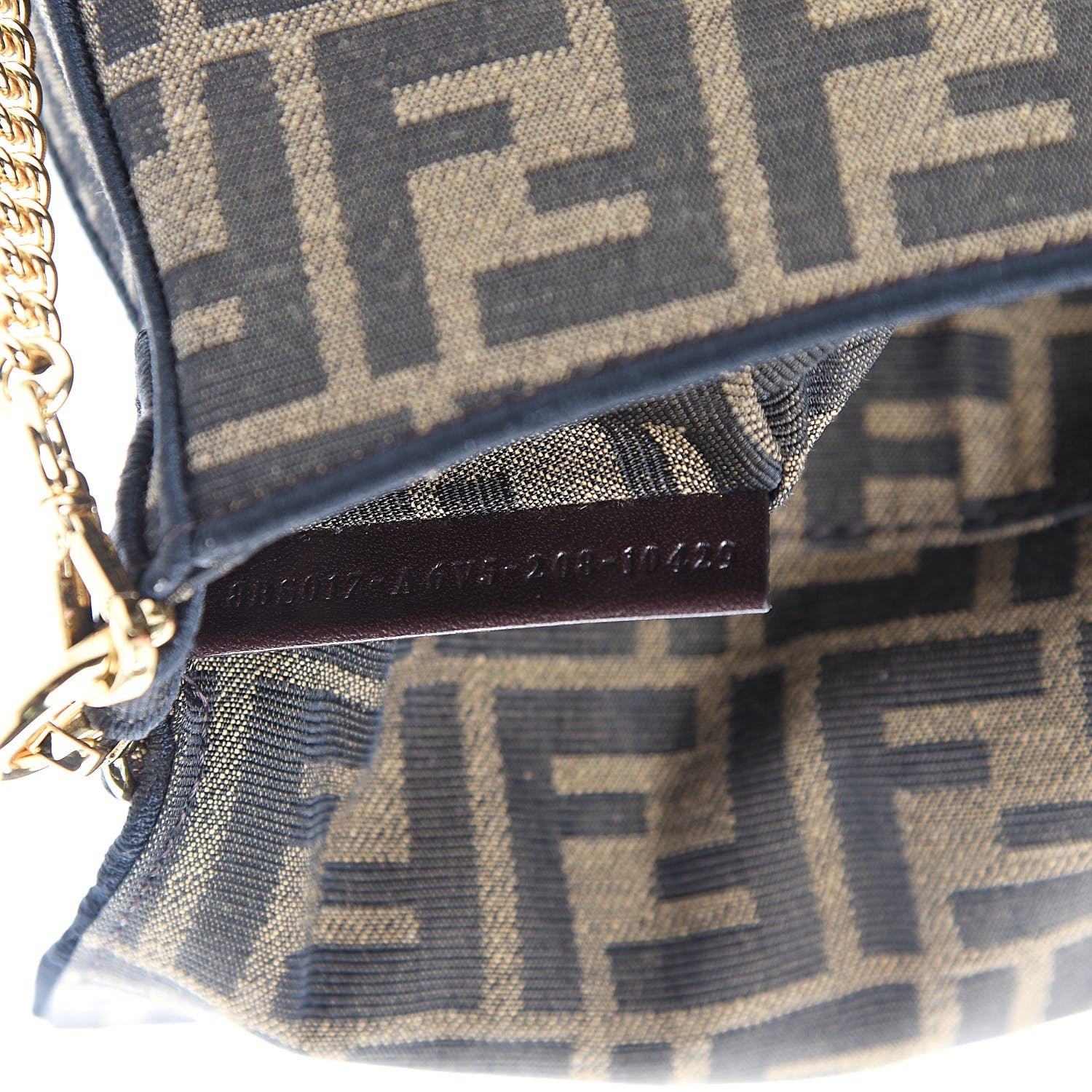 Fendi Fabric Jacquard FF 1974 Mini Baguette Tobacco Moro Black 7 of 9