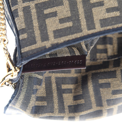 Fendi Fabric Jacquard FF 1974 Mini Baguette Tobacco Moro Black 7 of 9