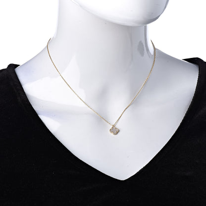 Van Cleef & Arpels 18K Yellow Gold Mother of Pearl Sweet Alhambra Pendant Necklace 3 of 8