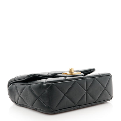 Chanel Lambskin Enamel Quilted Mini Pending CC Square Flap Black 4 of 11