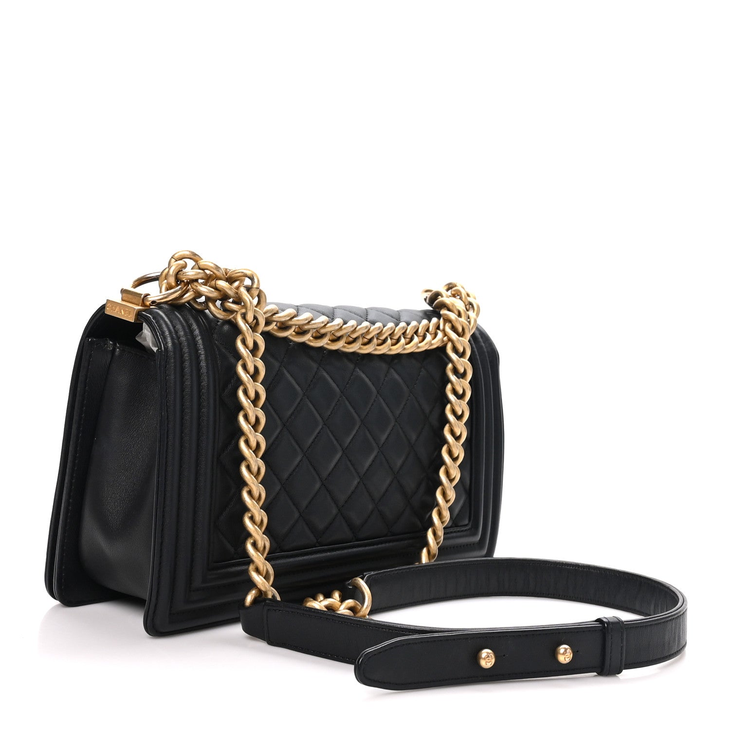 Chanel Lambskin Quilted Medium Boy Flap Black 3 of 10