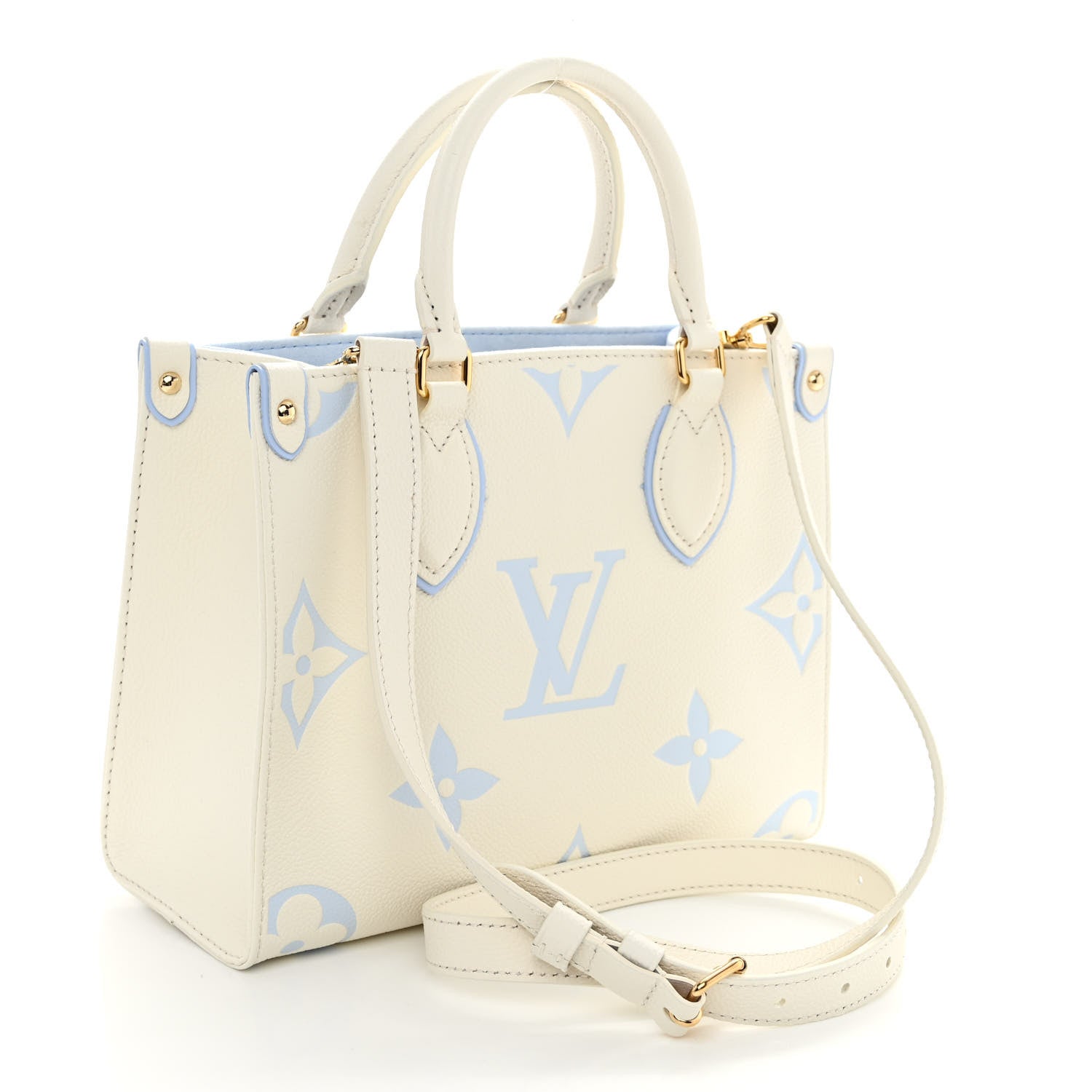 Louis Vuitton Empreinte Monogram Giant Onthego PM Latte Candy Blue 3 of 9