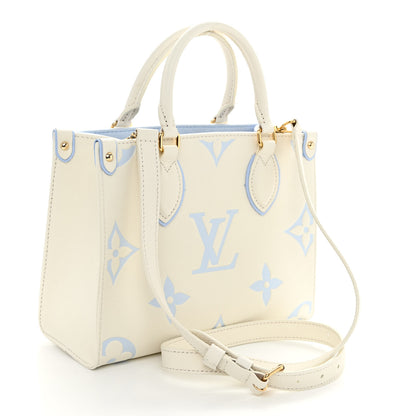 Louis Vuitton Empreinte Monogram Giant Onthego PM Latte Candy Blue 3 of 9