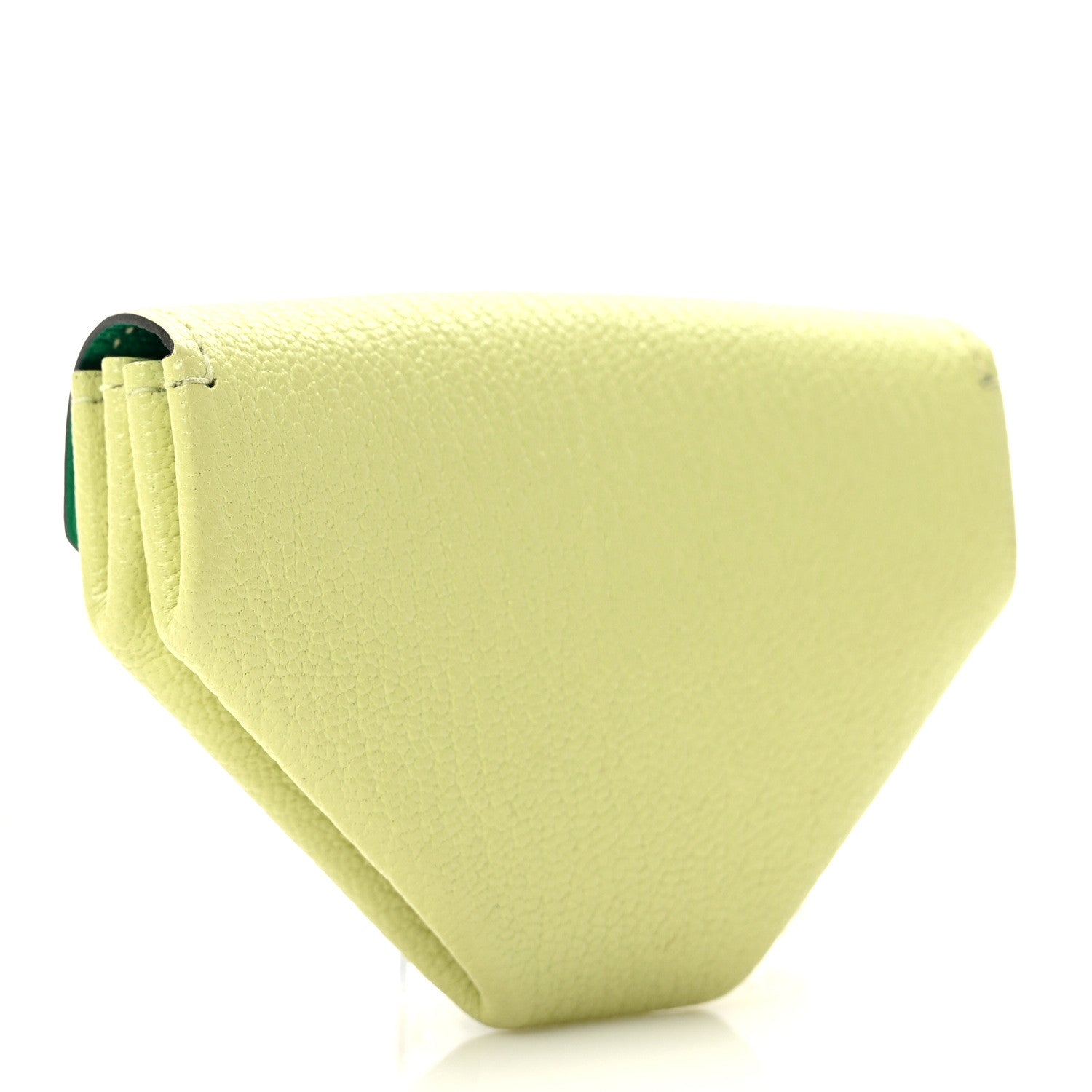 Hermes Chevre Mysore Verso Le 24 Coin Purse Jaune Bourgeon Vert Vertigo 3 of 7