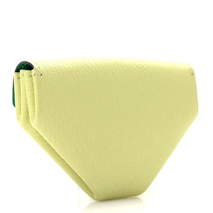 Hermes Chevre Mysore Verso Le 24 Coin Purse Jaune Bourgeon Vert Vertigo 3 of 7