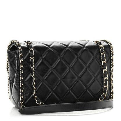 Chanel Crumpled Calfskin Medium Chain All Over Flap Black 3 of 11