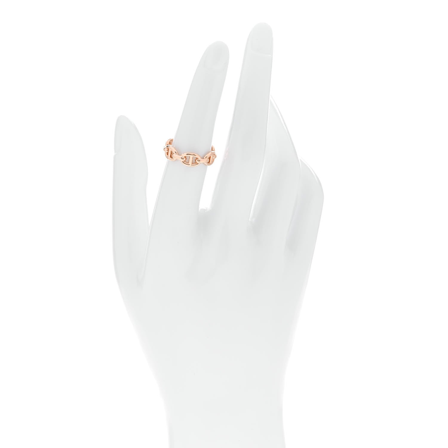 Hermes 18K Rose Gold PM Chaine d'Ancre Enchainee Ring 52 6 2 of 7
