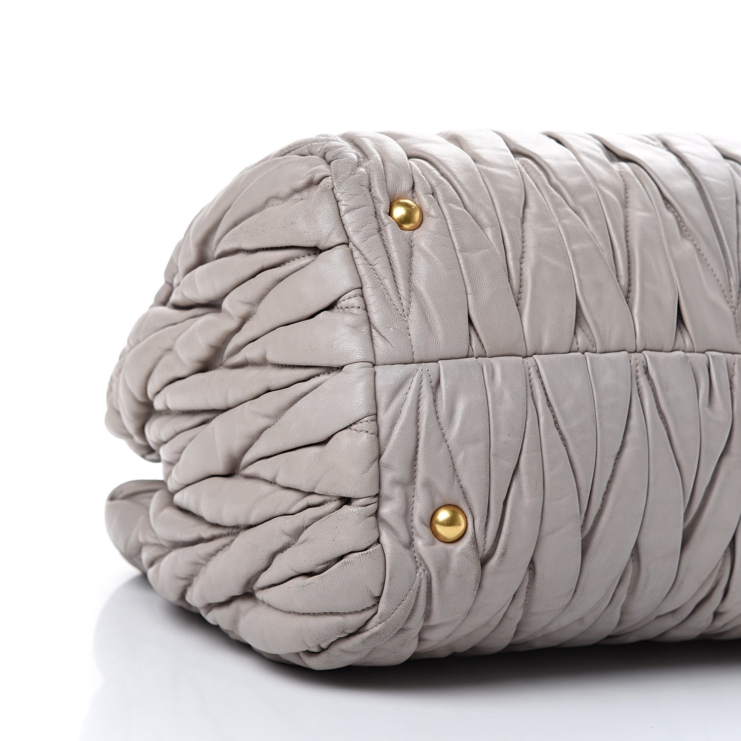 Miu Miu Nappa Matelasse Bauletto Top Handle Tote Pomice 9 of 23