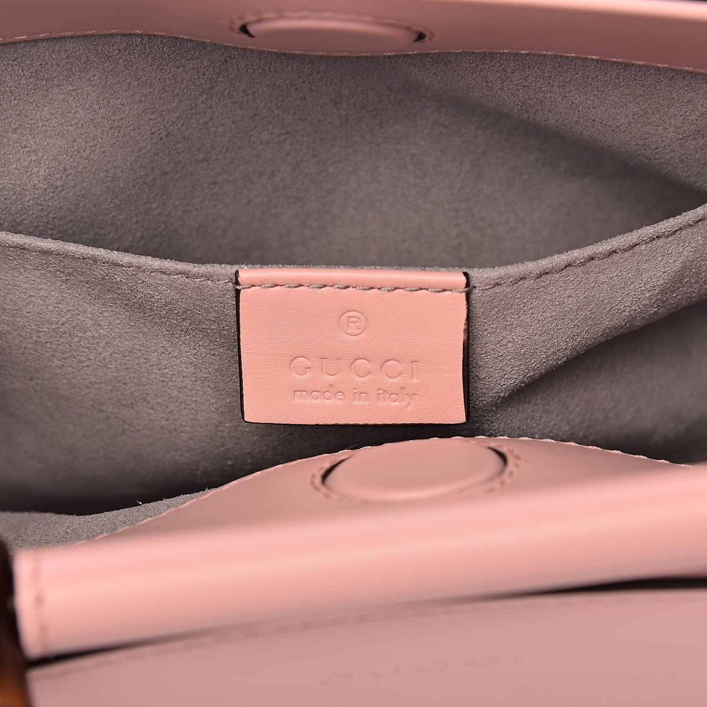 Nappa Bamboo Web Mini Nymphaea Top Handle Bag Perfect Pink Mystic White