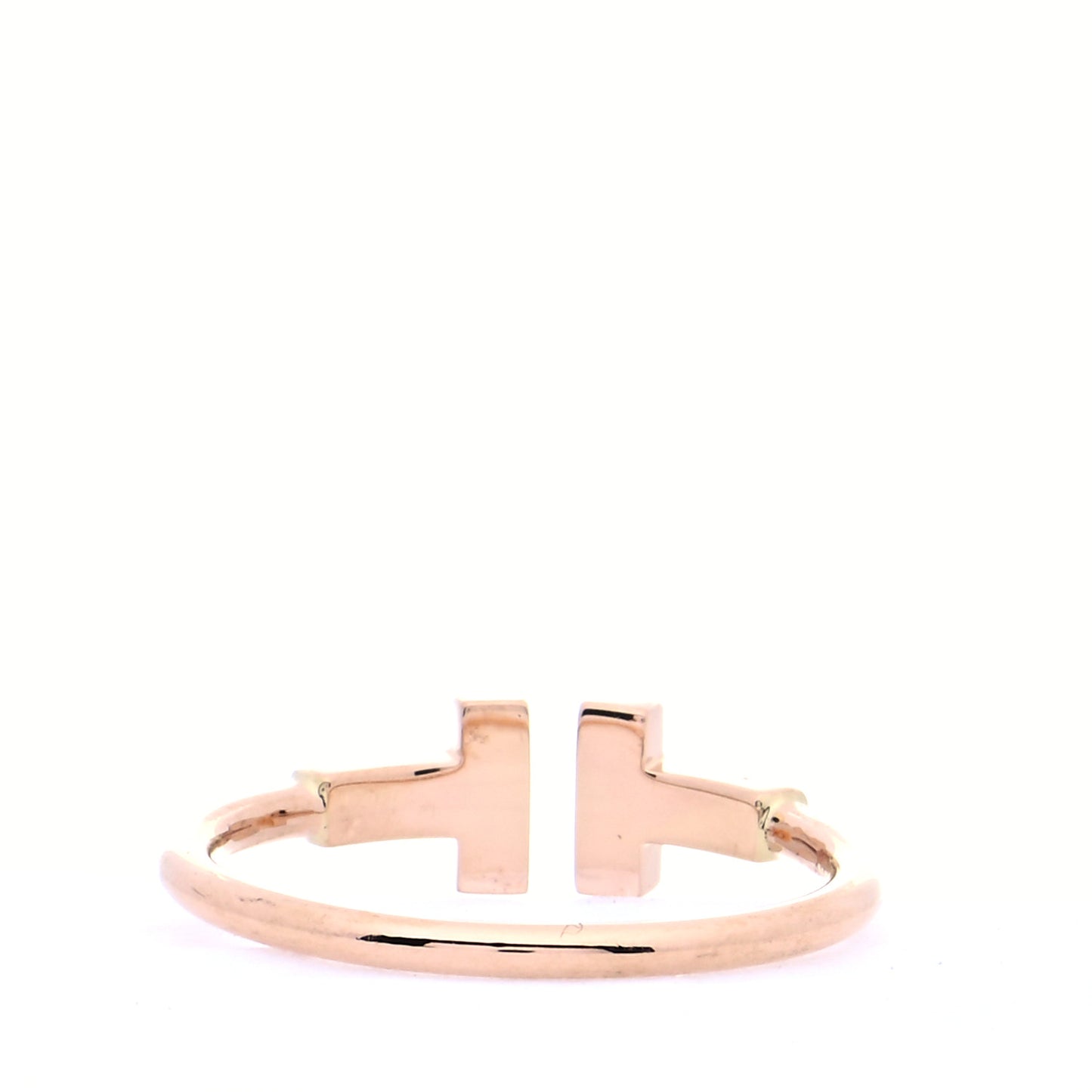 18K Rose Gold Diamond T Wire Ring 56 7.5