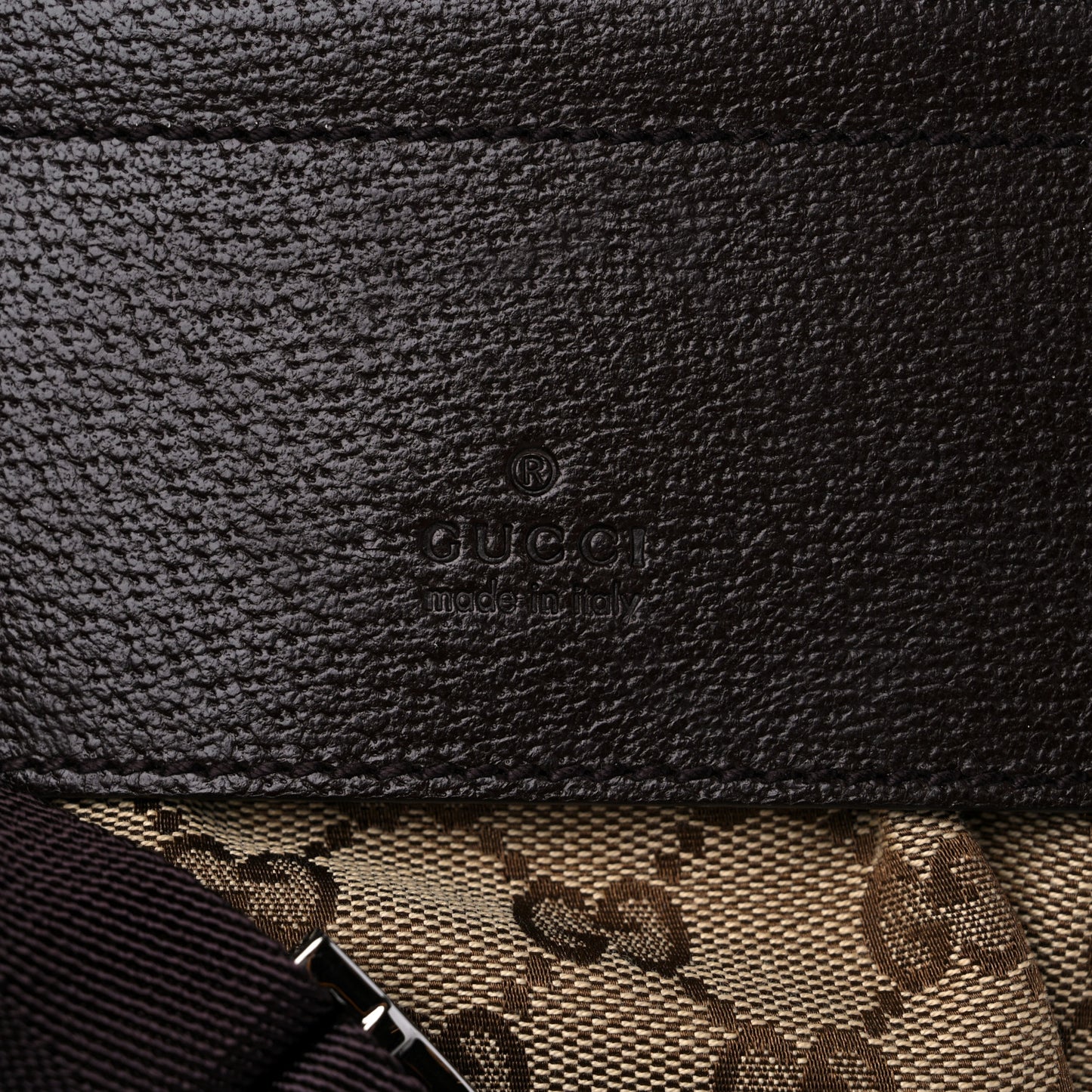 GG Monogram Double Pocket Belt Bag Dark Brown
