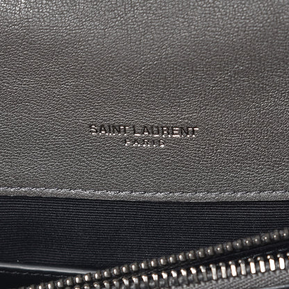 Saint Laurent Sheepskin Matelasse Chevron Monogram Medium College Bag Asphalt 6 of 10