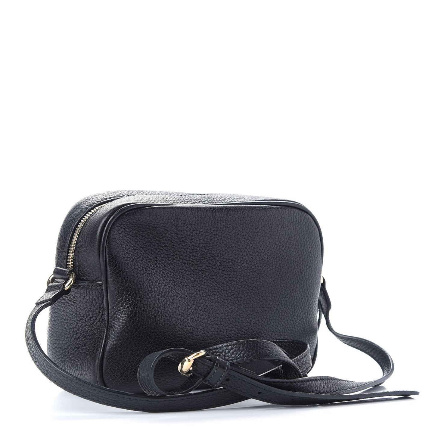 Pebbled Calfskin Small Soho Disco Bag Black