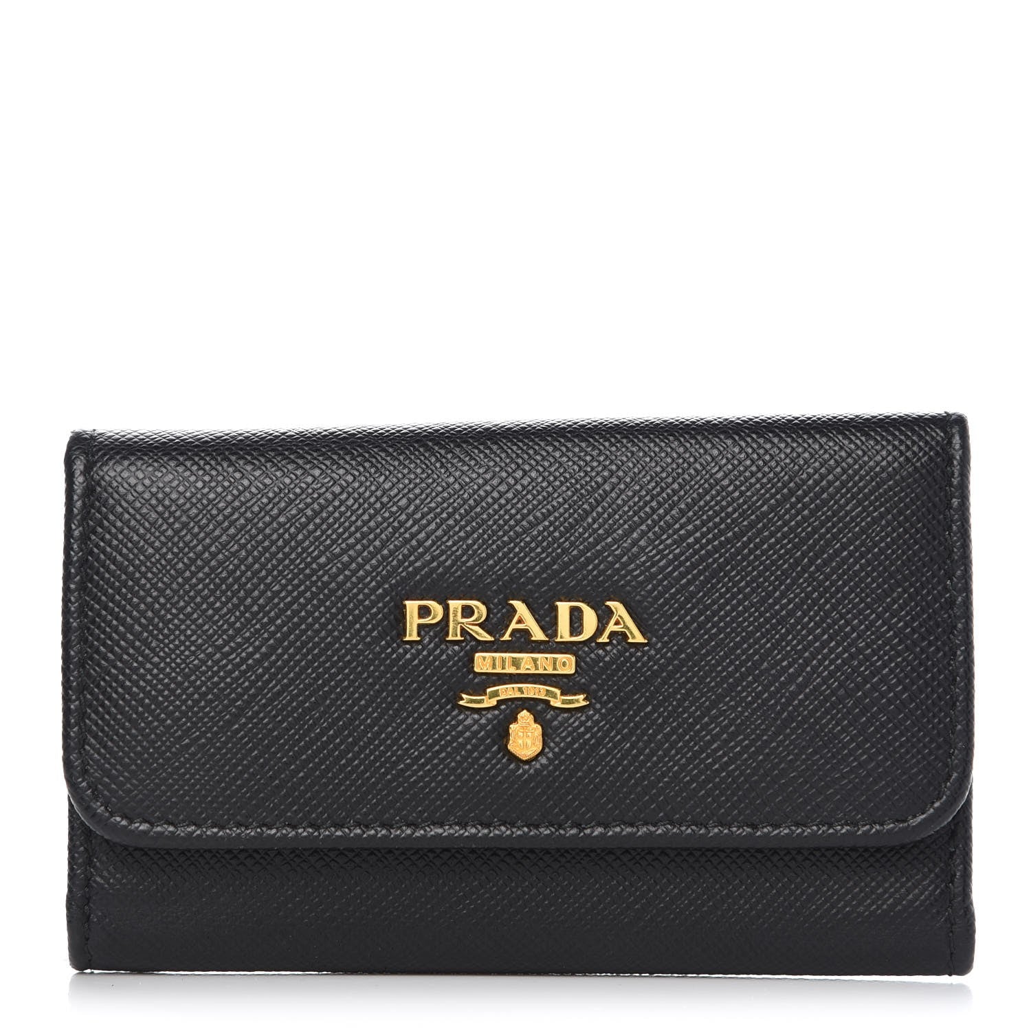 Prada Saffiano Metal 6 Key Holder Black 1 of 7