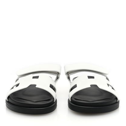 Hermes Calfskin Womens Chypre Sandals 39 White 3 of 8