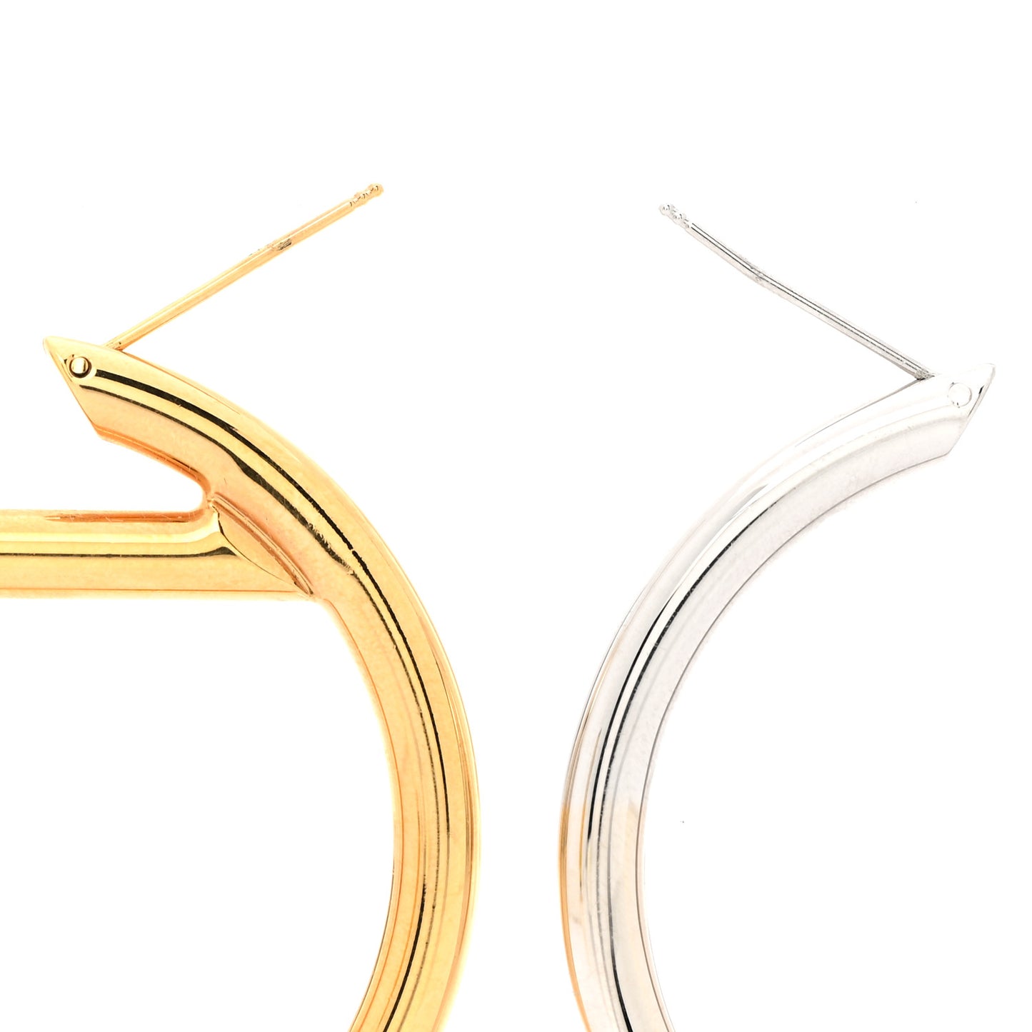 Metal FF Hoop Earrings Gold Silver