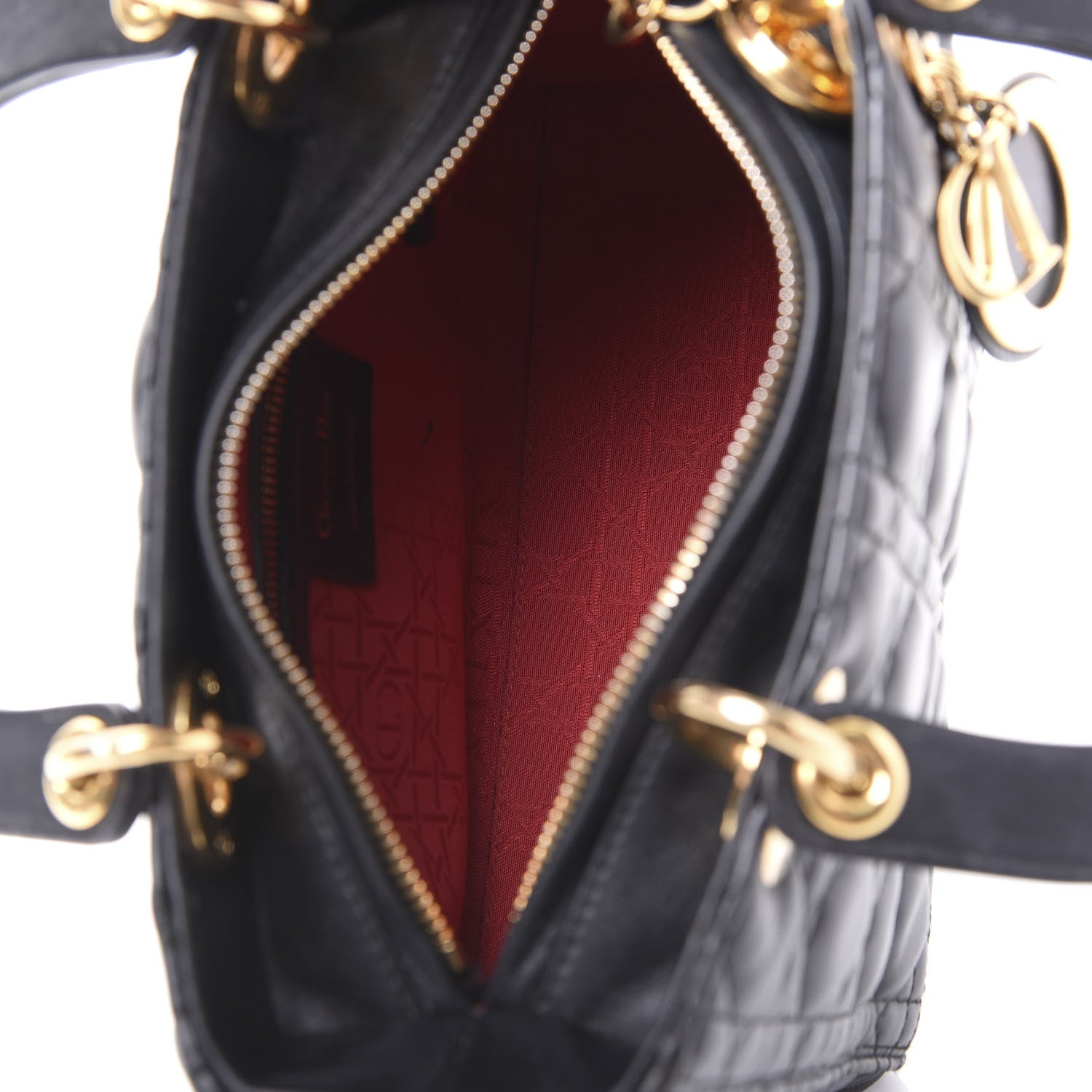 Christian Dior Lambskin Cannage Medium Lady Dior Black 4 of 9