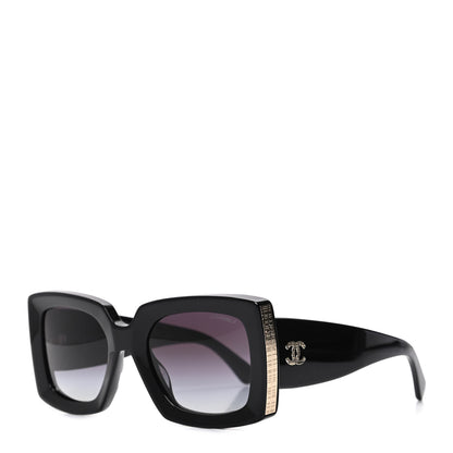 Chanel Acetate Rectangle Sunglasses 5435 Black 1 of 8