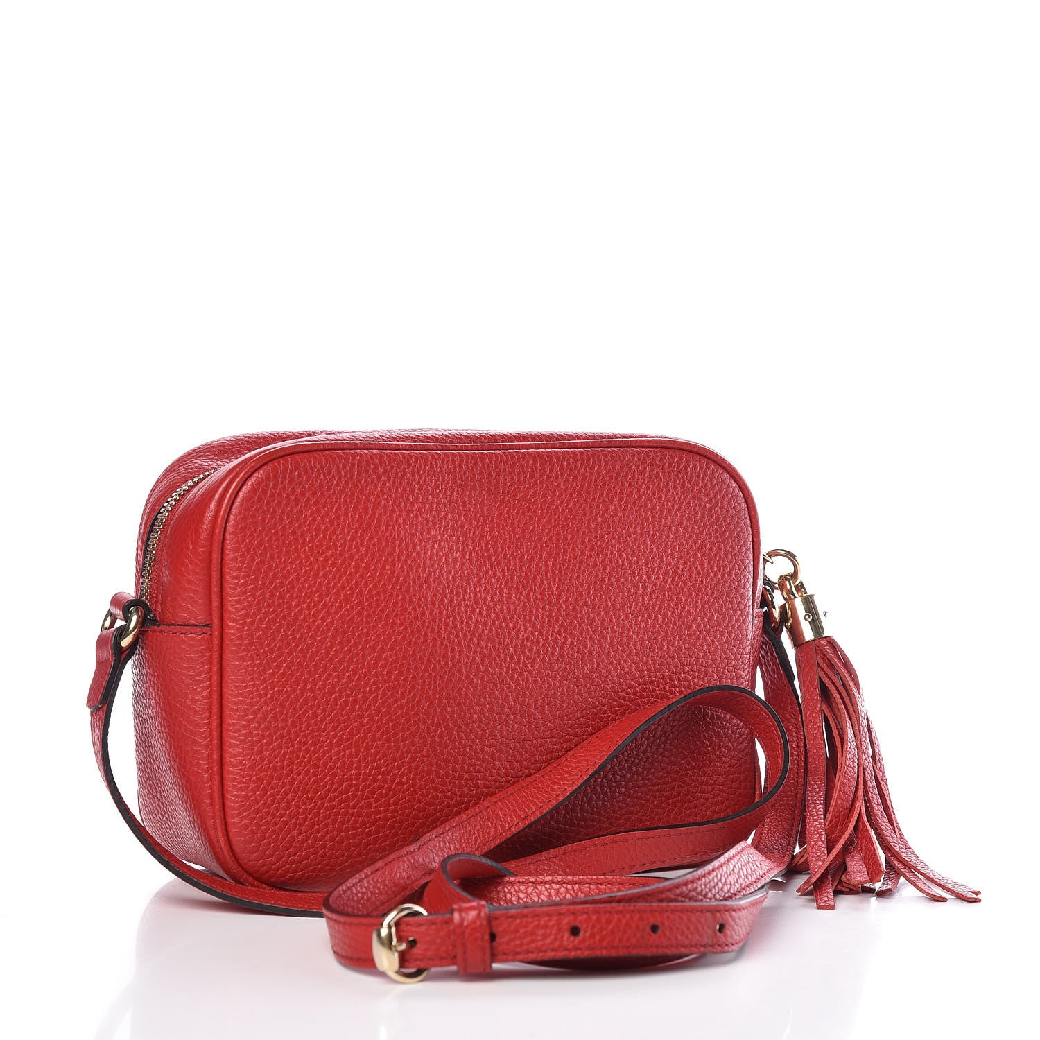 Gucci Pebbled Calfskin Small Soho Disco Bag Tabasco Red 3 of 13