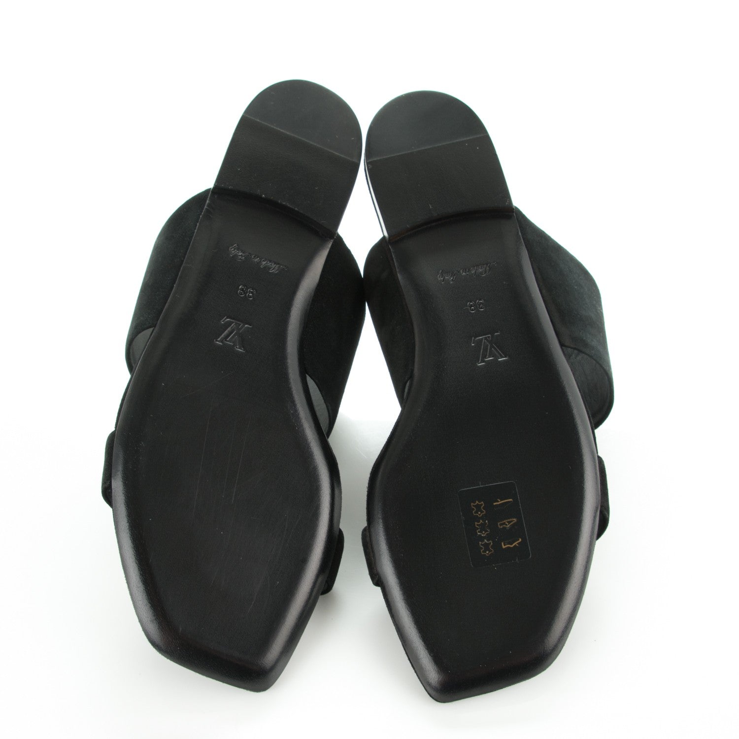Louis Vuitton Suede Bayfront Mule Sandals 38 Black 5 of 7