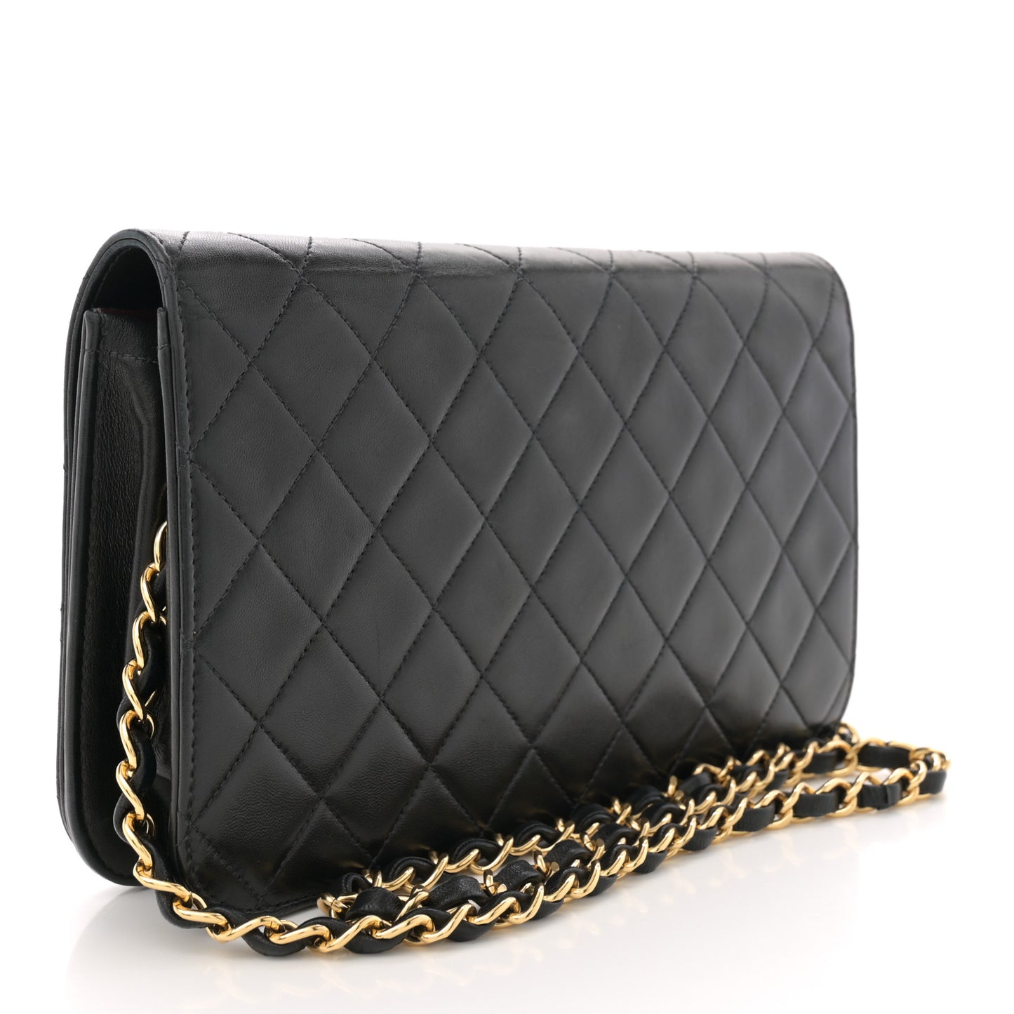 Lambskin Quilted Small Single Flap Black