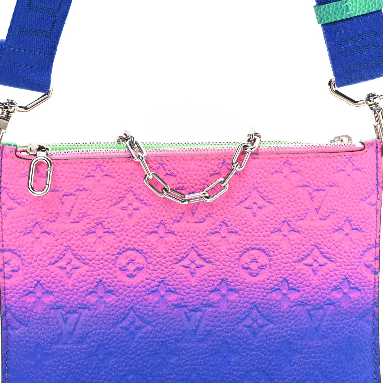 Louis Vuitton Taurillon Illusion Trio Pouch Bleu Rose 6 of 8