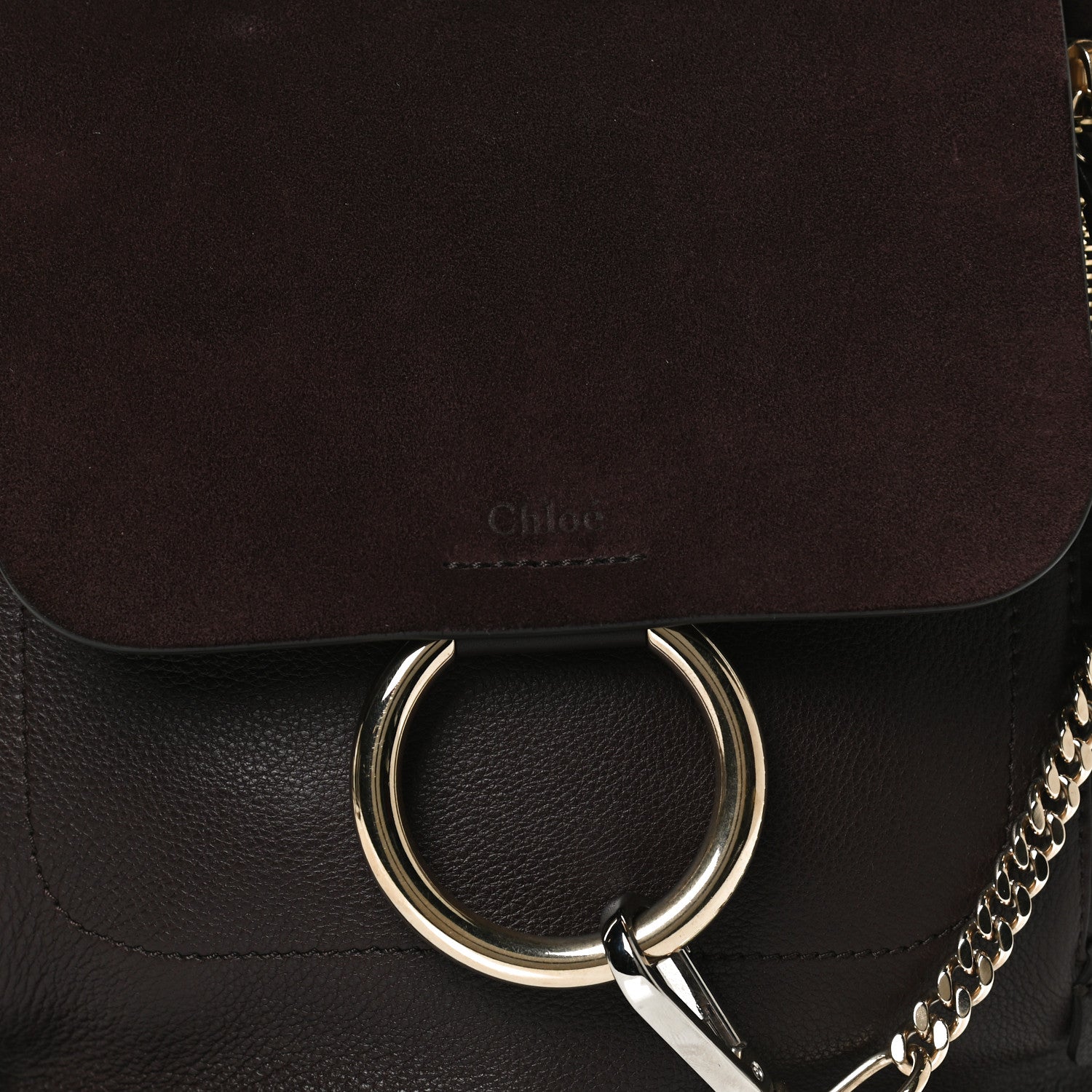 Chloe Suede Calfskin Small Faye Backpack Carbon Brown 9 of 13