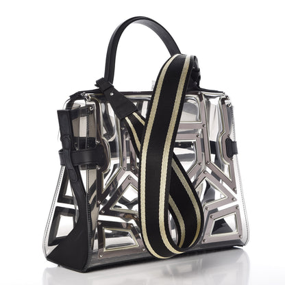 Delvaux Vinyl Gladiator Tempete Satchel Antique Silver Gold 3 of 10