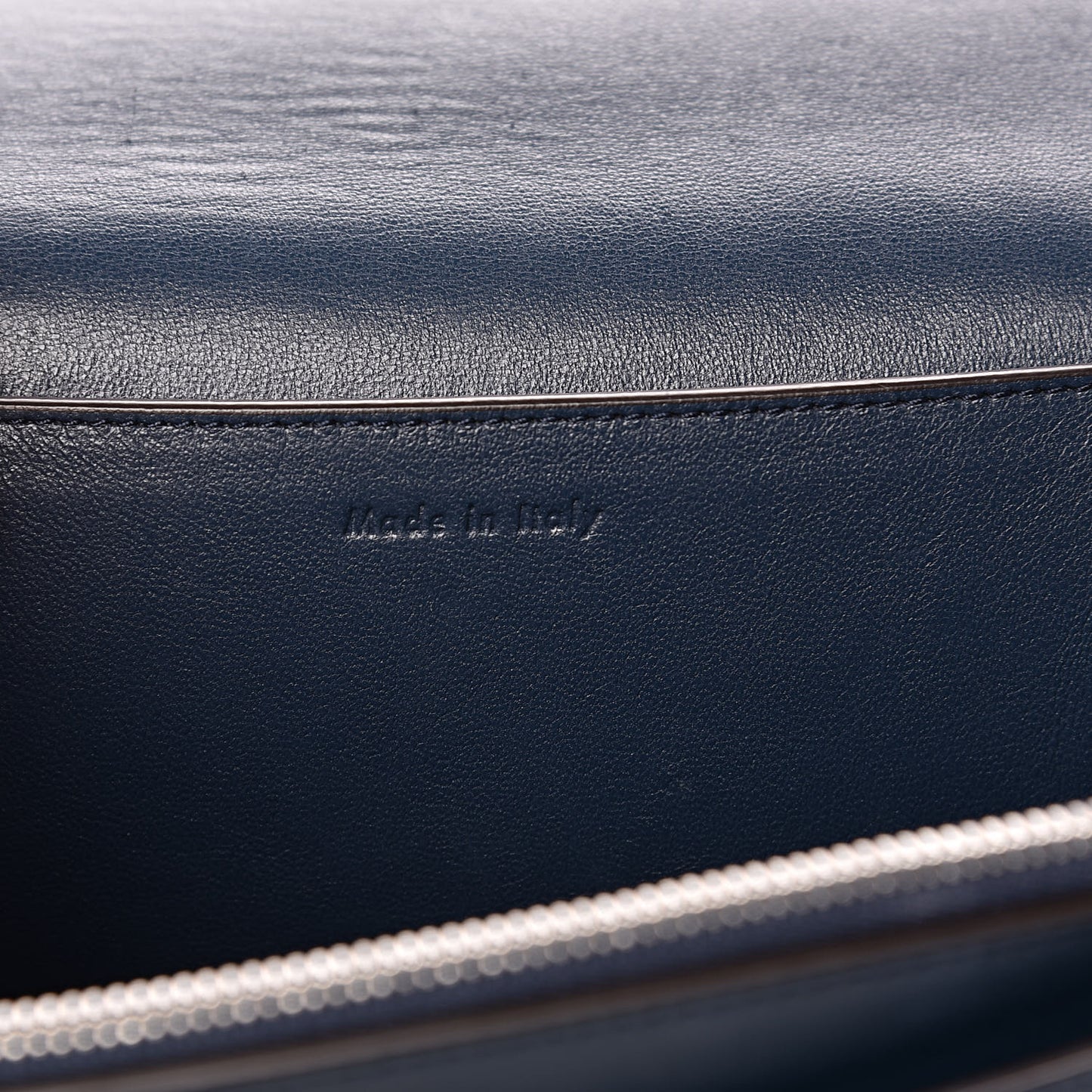 Shiny Smooth Calfskin Medium Frame Shoulder Bag Steel Blue Plum