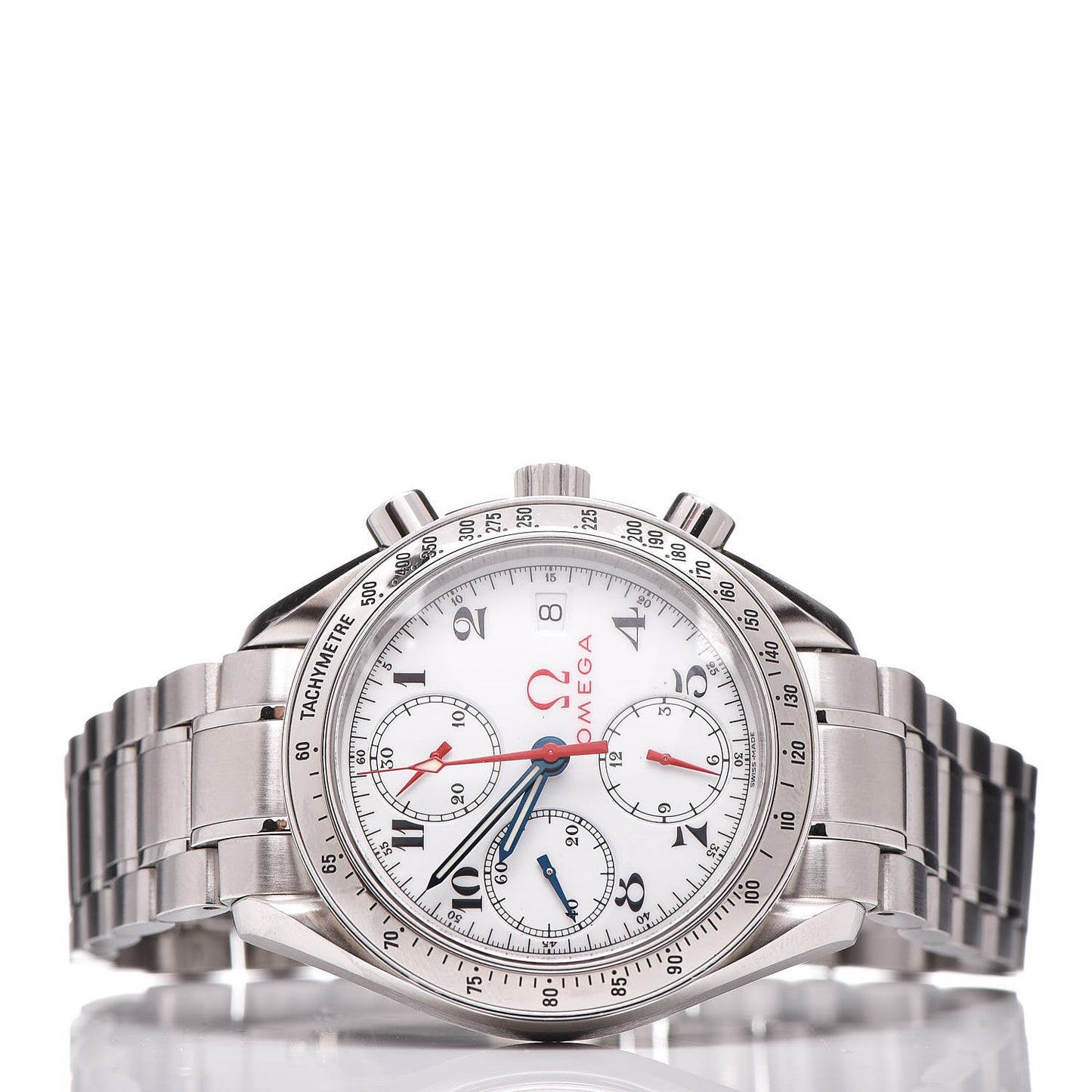 Stainless Steel 39mm Speedmaster Date Olympic Series Automatic Watch White 3513.20.00
